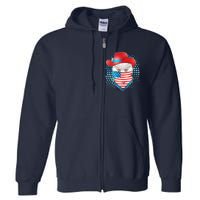 Red White and Blue Cowboy Cat Full Zip Hoodie