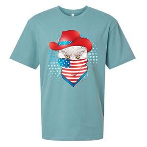 Red White and Blue Cowboy Cat Sueded Cloud Jersey T-Shirt