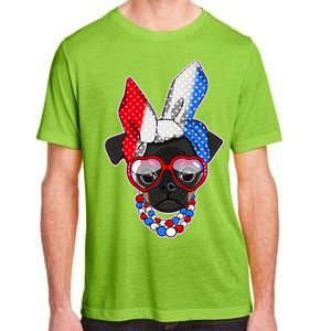 Red White And Blue Hipster Pug Adult ChromaSoft Performance T-Shirt