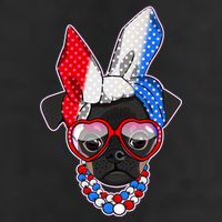 Red White And Blue Hipster Pug Cool Comfort Performance Bucket Hat