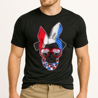 Red White And Blue Hipster Pug Cooling Performance Crew T-Shirt