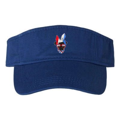 Red White And Blue Hipster Pug Valucap Bio-Washed Visor