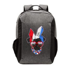 Red White And Blue Hipster Pug Vector Backpack