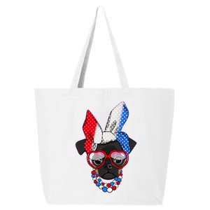 Red White And Blue Hipster Pug 25L Jumbo Tote