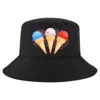 Red White and Blue USA American Ice Cream Cones Cool Comfort Performance Bucket Hat