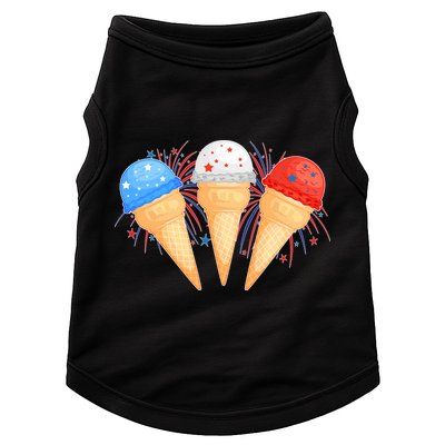 Red White and Blue USA American Ice Cream Cones Doggie Tank