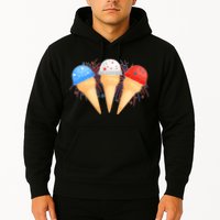 Red White and Blue USA American Ice Cream Cones Hoodie