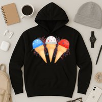 Red White and Blue USA American Ice Cream Cones Hoodie