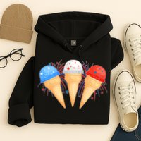 Red White and Blue USA American Ice Cream Cones Hoodie