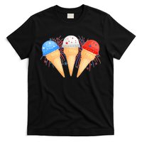 Red White and Blue USA American Ice Cream Cones T-Shirt