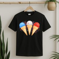 Red White and Blue USA American Ice Cream Cones T-Shirt