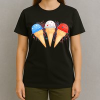 Red White and Blue USA American Ice Cream Cones T-Shirt