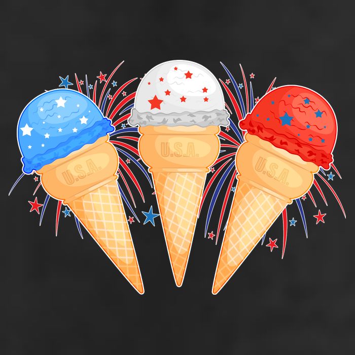 Red White and Blue USA American Ice Cream Cones Adult Drive Performance Visor