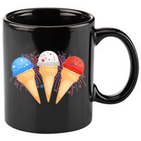 Red White and Blue USA American Ice Cream Cones 11oz C Handle Ceramic Mug