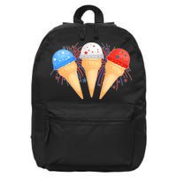 Red White and Blue USA American Ice Cream Cones 16 in Basic Backpack