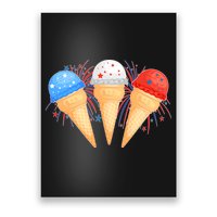 Red White and Blue USA American Ice Cream Cones Poster