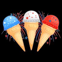 Red White and Blue USA American Ice Cream Cones Women's V-Neck T-Shirt