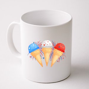 Red White and Blue USA American Ice Cream Cones Coffee Mug