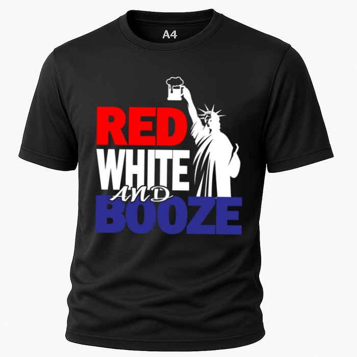 Red White and Booze USA Beer Cooling Performance Crew T-Shirt