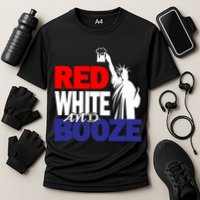 Red White and Booze USA Beer Cooling Performance Crew T-Shirt