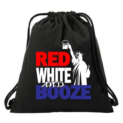 Red White and Booze USA Beer Drawstring Bag