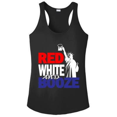 Red White and Booze USA Beer Ladies PosiCharge Competitor Racerback Tank