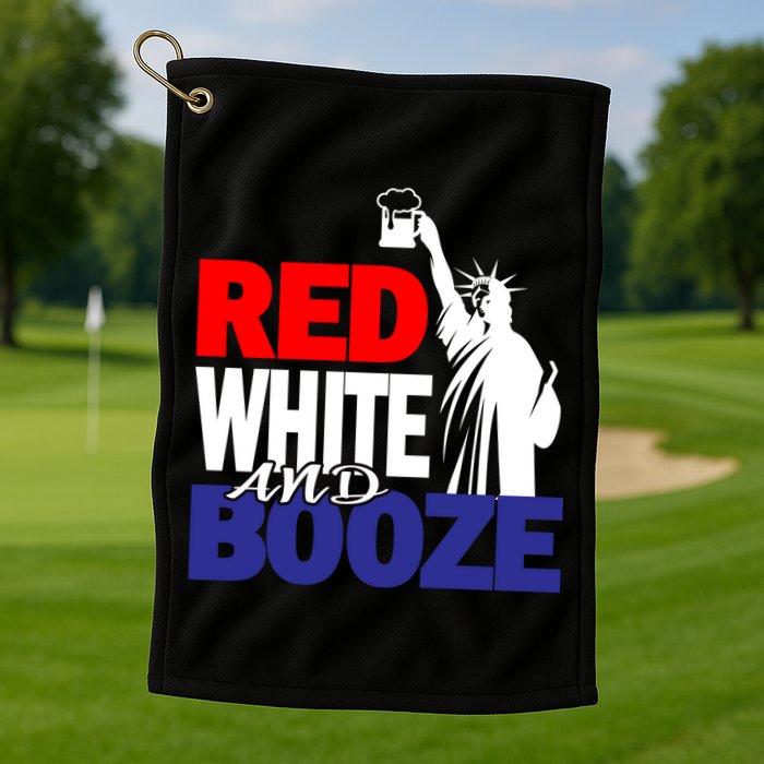 Red White and Booze USA Beer Golf Towel