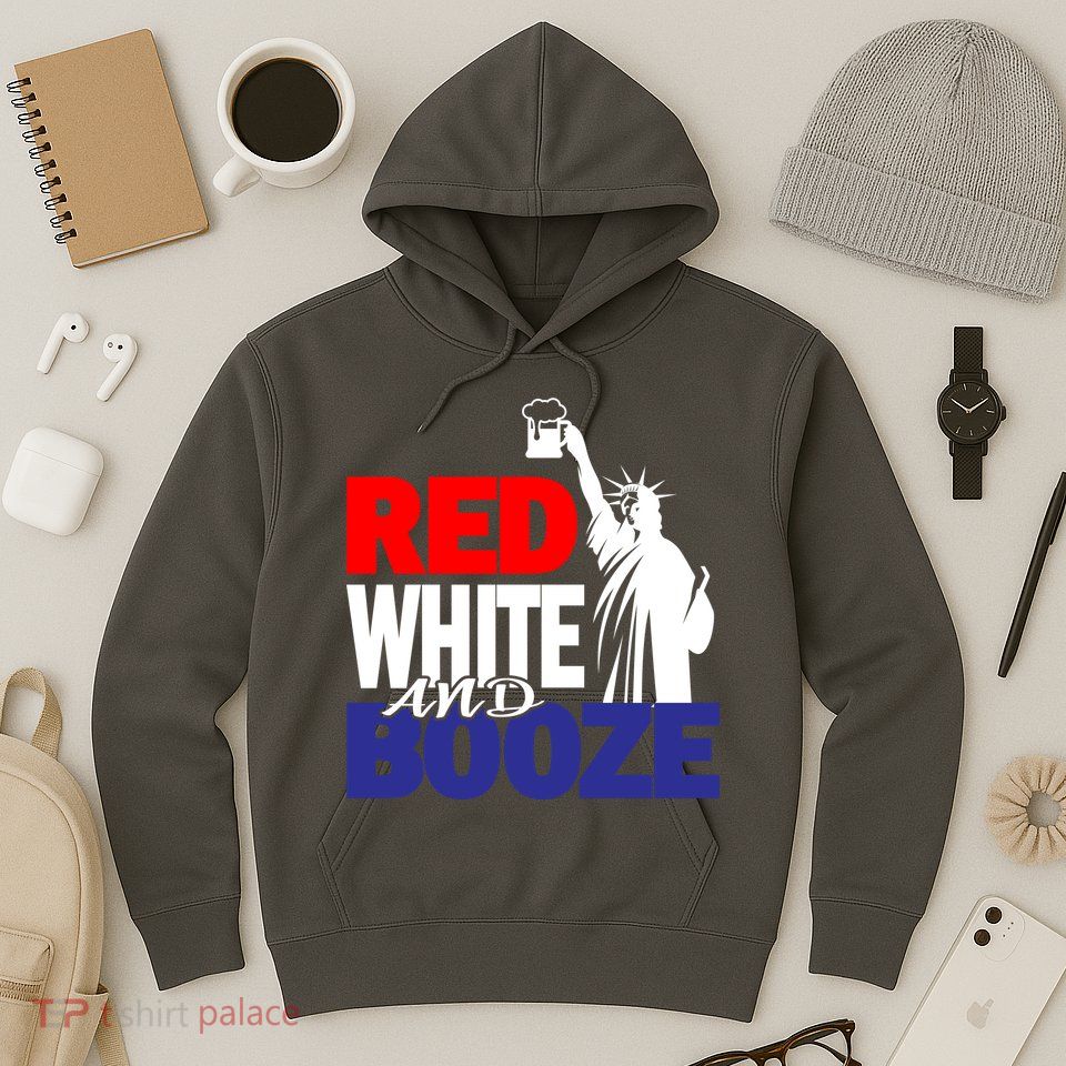 Red White and Booze USA Beer Hoodie
