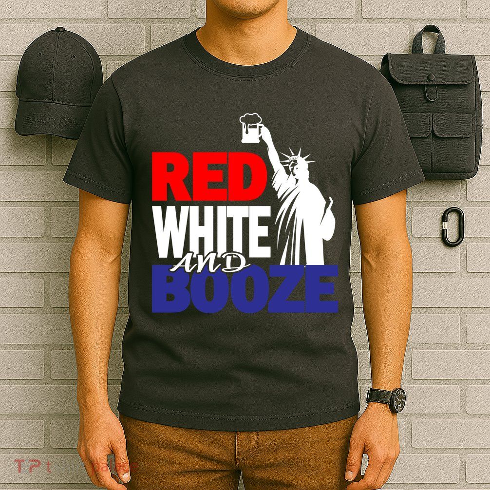 Red White and Booze USA Beer T-Shirt