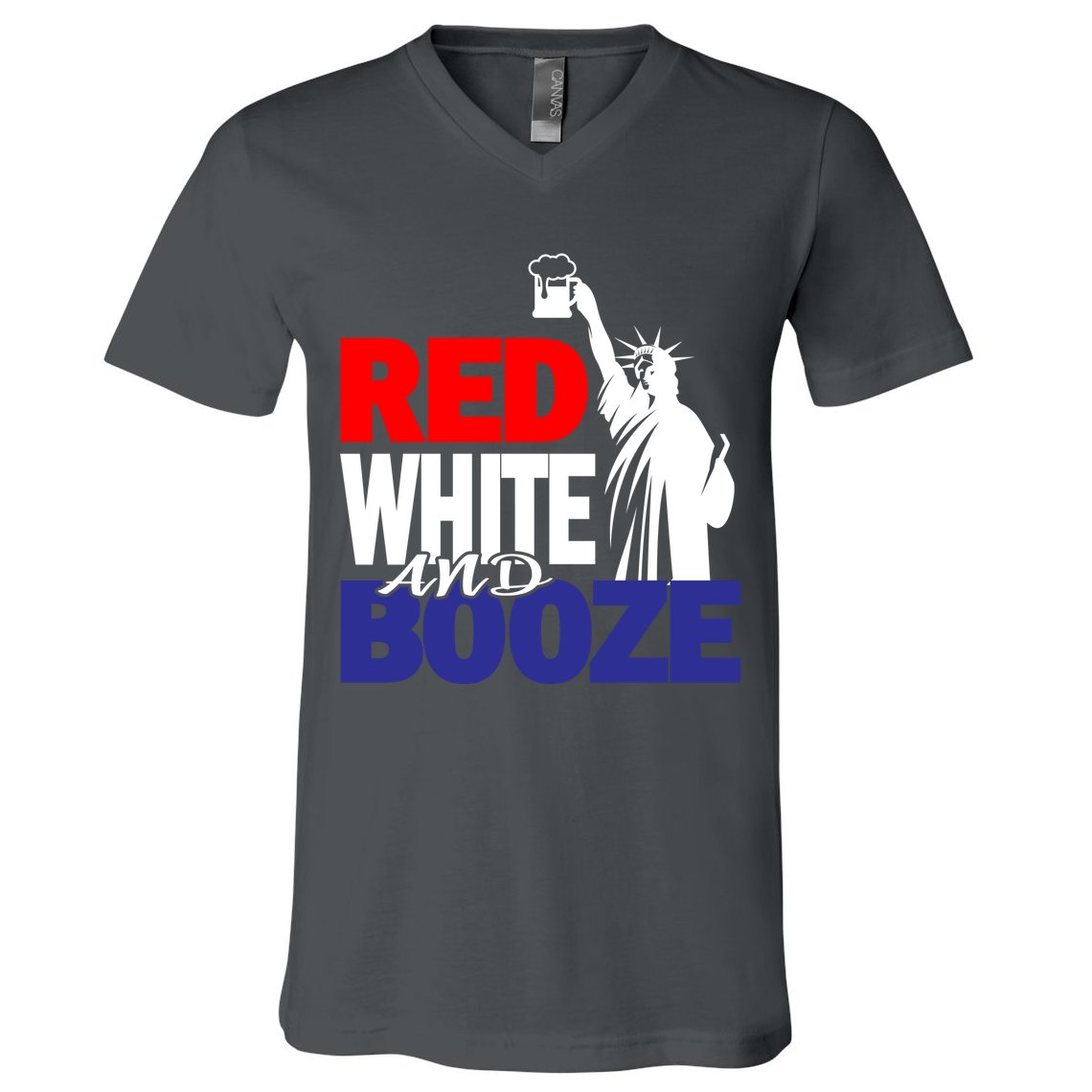 Red White and Booze USA Beer V-Neck T-Shirt