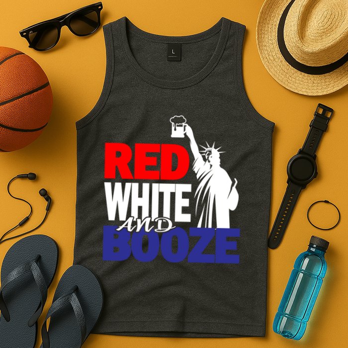 Red White and Booze USA Beer Tank Top
