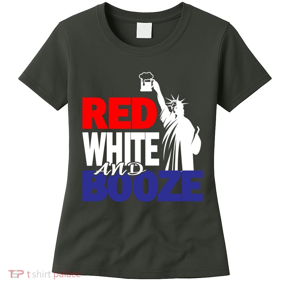 Red White and Booze USA Beer Womens T-Shirt