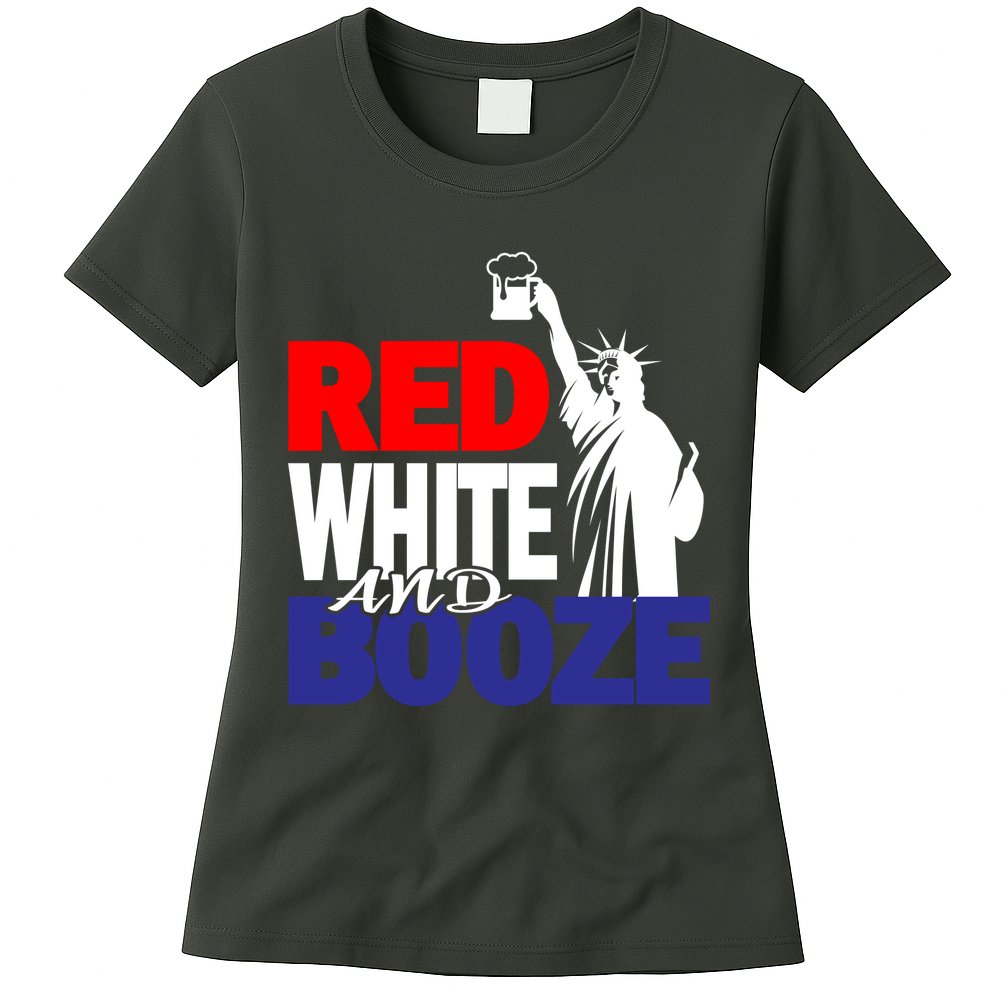 Red White and Booze USA Beer Womens T-Shirt