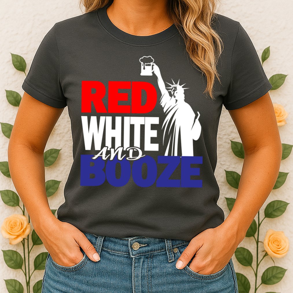 Red White and Booze USA Beer Womens T-Shirt