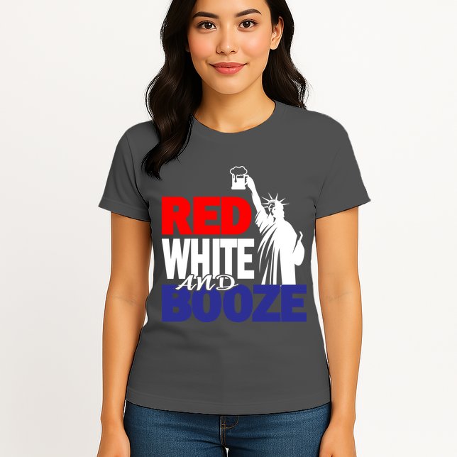Red White and Booze USA Beer Womens T-Shirt