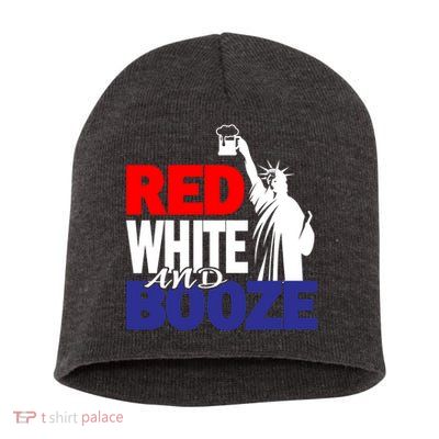 Red White and Booze USA Beer Short Acrylic Beanie