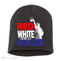 Red White and Booze USA Beer Short Acrylic Beanie