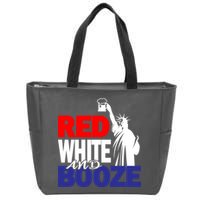 Red White and Booze USA Beer Zip Tote Bag
