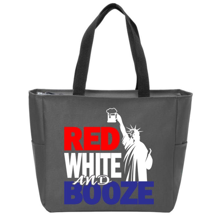 Red White and Booze USA Beer Zip Tote Bag