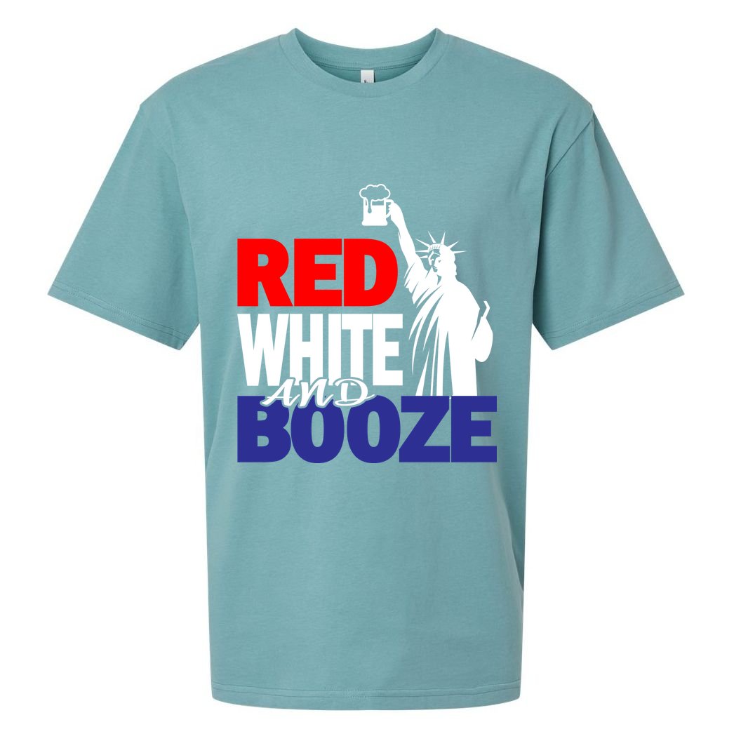 Red White and Booze USA Beer Sueded Cloud Jersey T-Shirt