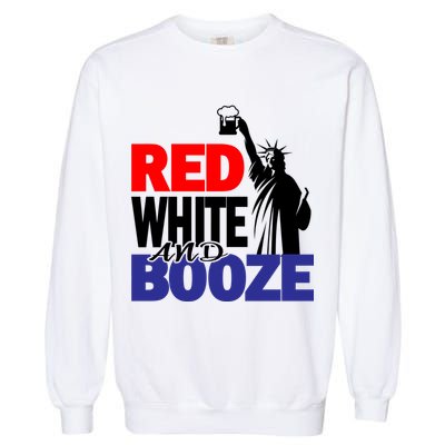 Red White and Booze USA Beer Garment-Dyed Sweatshirt