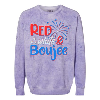 Red White And Boujee 4th of July Fireworks Colorblast Crewneck Sweatshirt