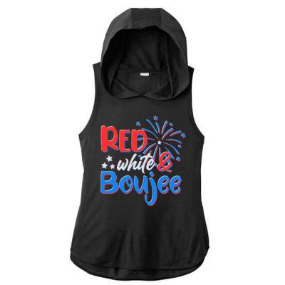 Red White And Boujee 4th of July Fireworks Ladies PosiCharge Tri-Blend Wicking Draft Hoodie Tank