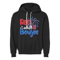Red White And Boujee 4th of July Fireworks Garment-Dyed Fleece Hoodie