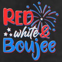 Red White And Boujee 4th of July Fireworks Garment-Dyed Fleece Hoodie
