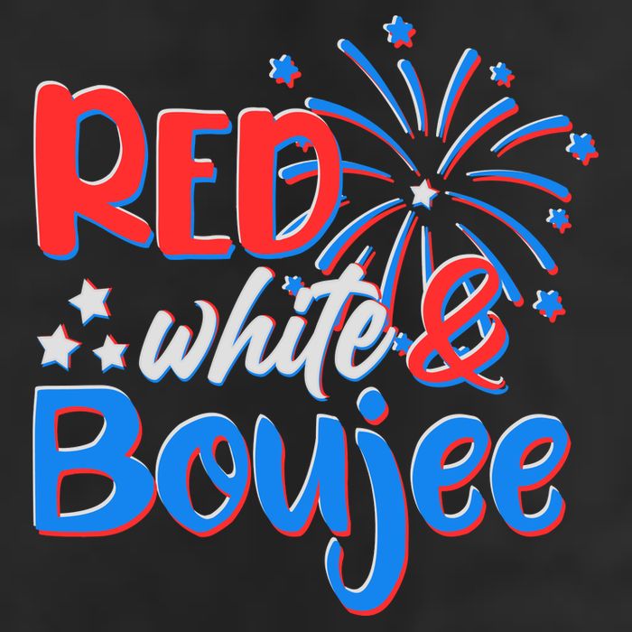 Red White And Boujee 4th of July Fireworks Garment-Dyed Fleece Hoodie