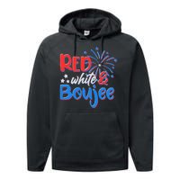 Red White And Boujee 4th of July Fireworks Performance Fleece Hoodie