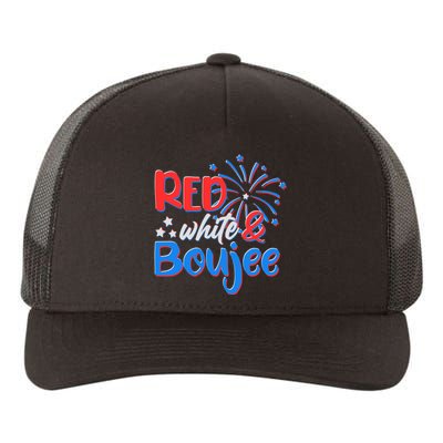 Red White And Boujee 4th of July Fireworks Yupoong Adult 5-Panel Trucker Hat