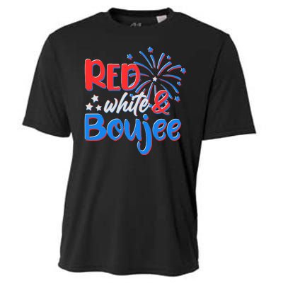 Red White And Boujee 4th of July Fireworks Cooling Performance Crew T-Shirt