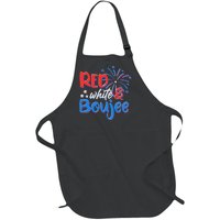 Red White And Boujee 4th of July Fireworks Full-Length Apron With Pockets